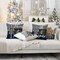 16×16 Inch Christmas Throw Pillow Covers Set of 4 – Merry Christmas & Joy Winter Holiday Cushion Covers with Blue and Black Xmas Tree Designs for Sofa or Couch